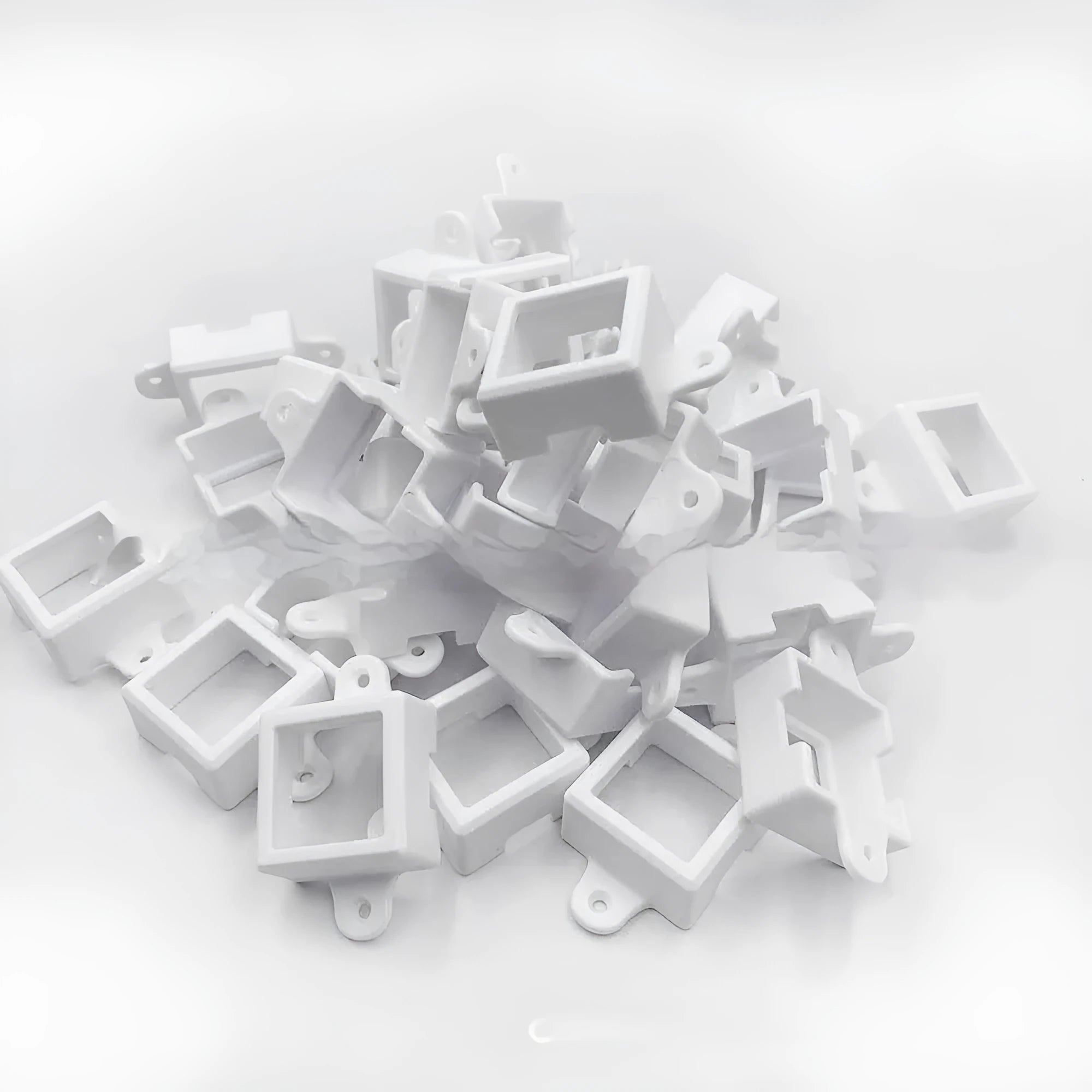 White plastic LED light fixed bracket protective lampshade with 1.7cm by 6cm dimensions