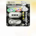 Pet luminous collar with hanging lamp ring in fresh pink, delicate gray, cure green or caramel mocha colours