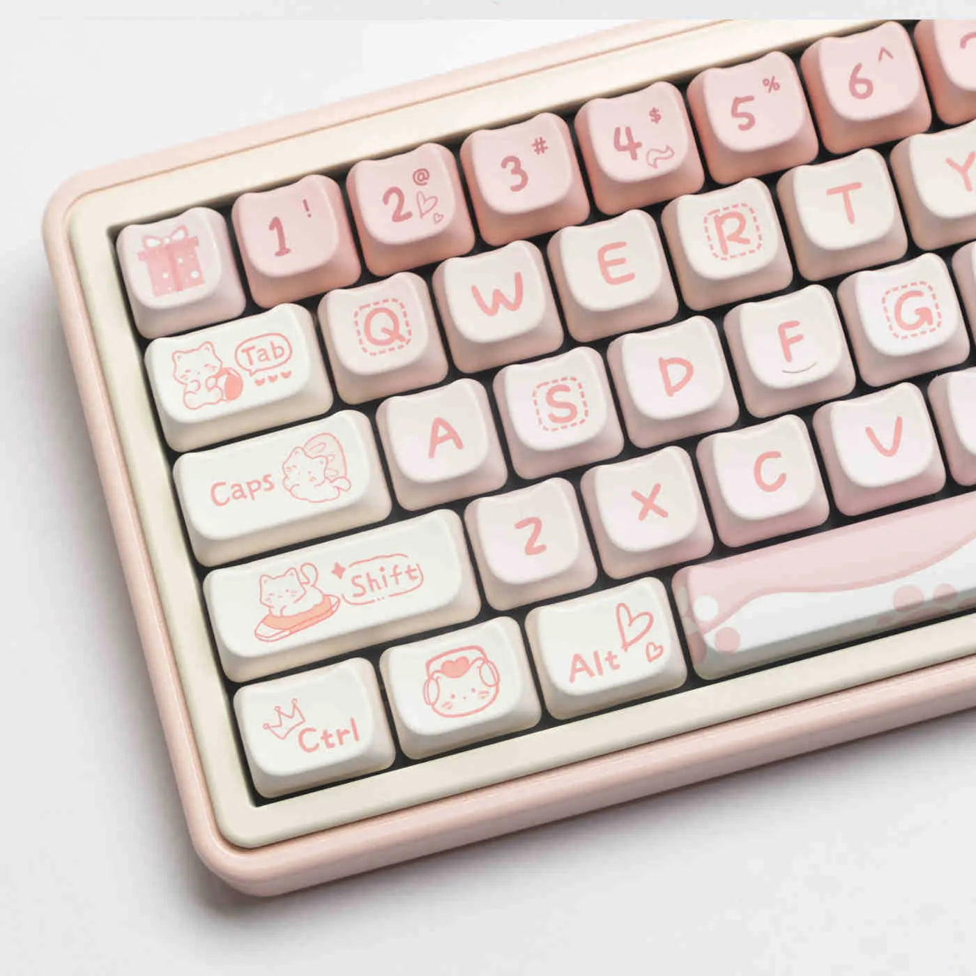 Full set of PBT sublimation key caps for mechanical keyboards showing alphanumeric and modifier keys