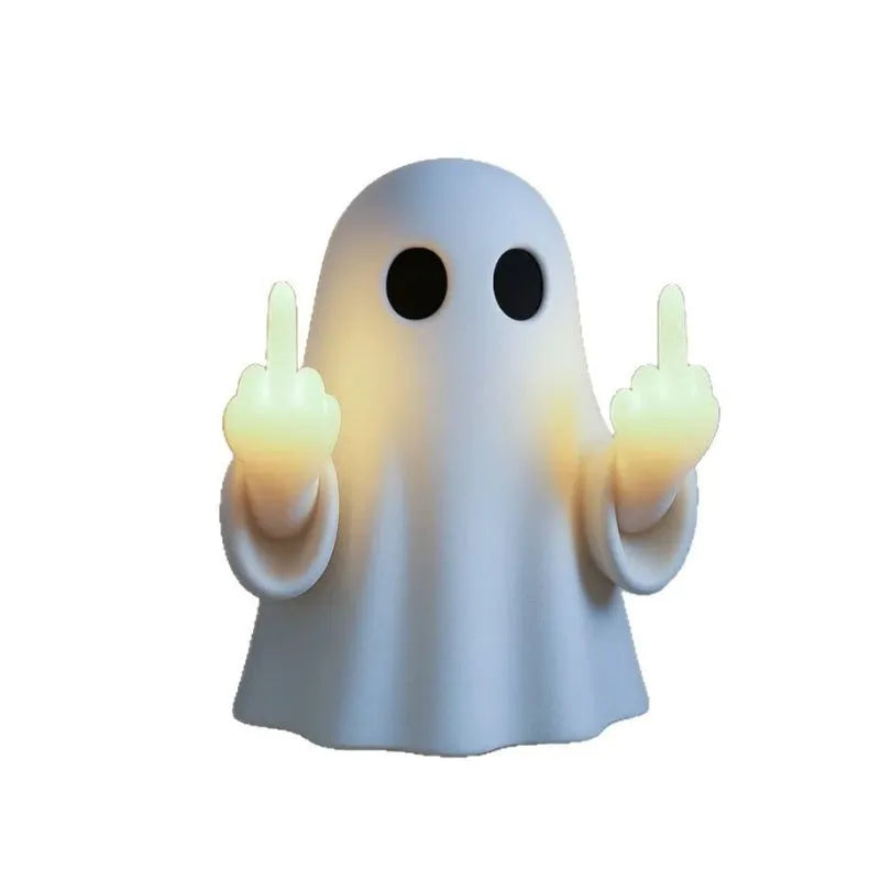 White ghost night lamp made of plastic with a modern simplicity design, 19.85x10x14cm, suitable for Halloween decoration