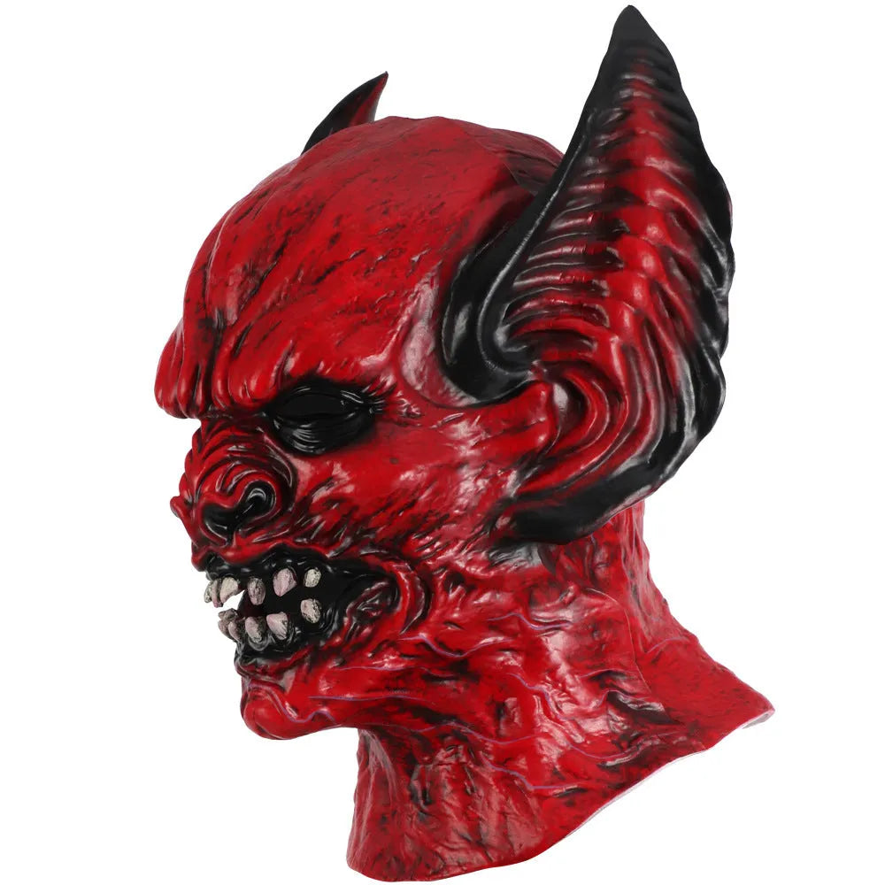 Red bat design Halloween horror mask hood for costume dress up