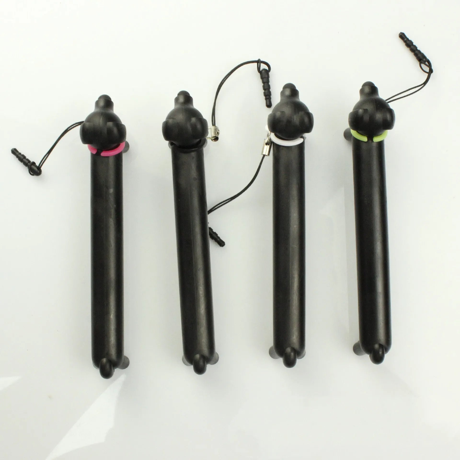 Long puppy shaped black conductive touch screen stylus 12cm length with carrying socket