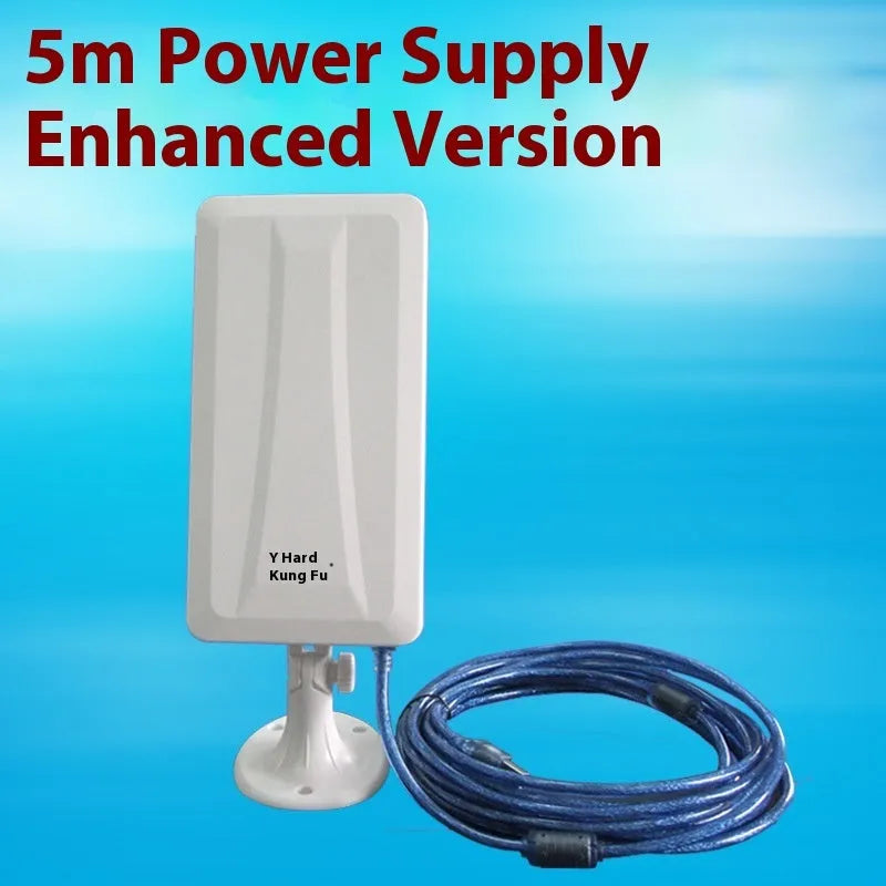 White USB wireless network card with adjustable antenna for extended Wi-Fi coverage