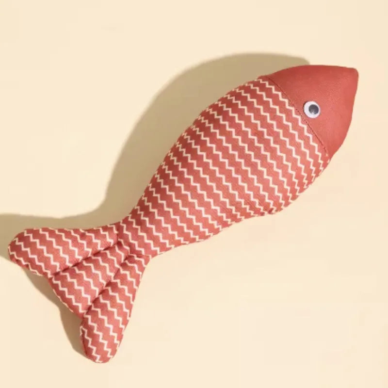 Catnip fish toy for cats, large size 39x12cm, in yellow colour, plush fabric with catnip filling