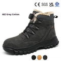 Leather upper and rubber sole lightweight safety shoes in black, yellow, and grey colour options.