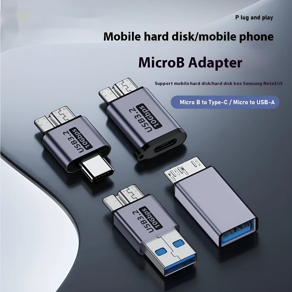 USB AM to Micro-B adapter with four different interface connectors for legacy device connectivity