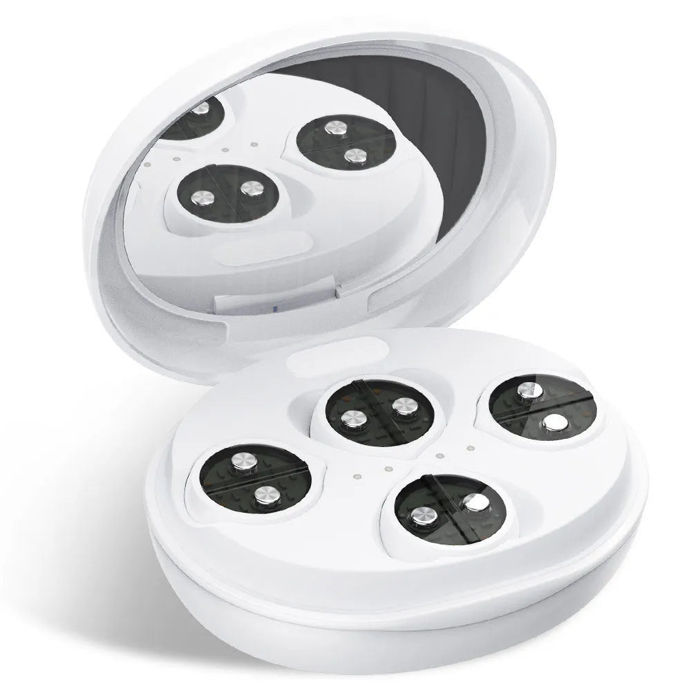 White red light EMS facial massage device with wireless handheld design for home beauty treatment
