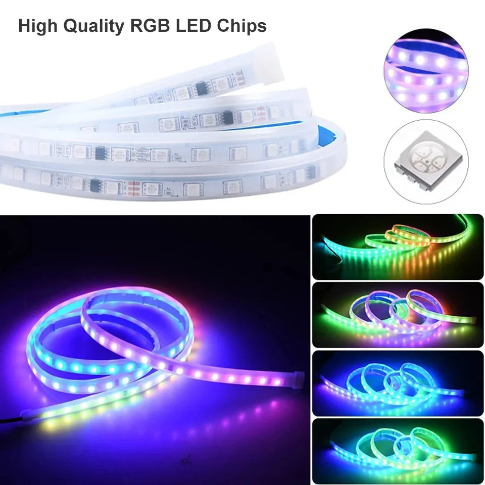 Automotive engine cover LED atmosphere lighting strip in multiple lengths with colour options