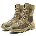 Men's black mesh high-top Martin boot with sports styling and totem detail on side.