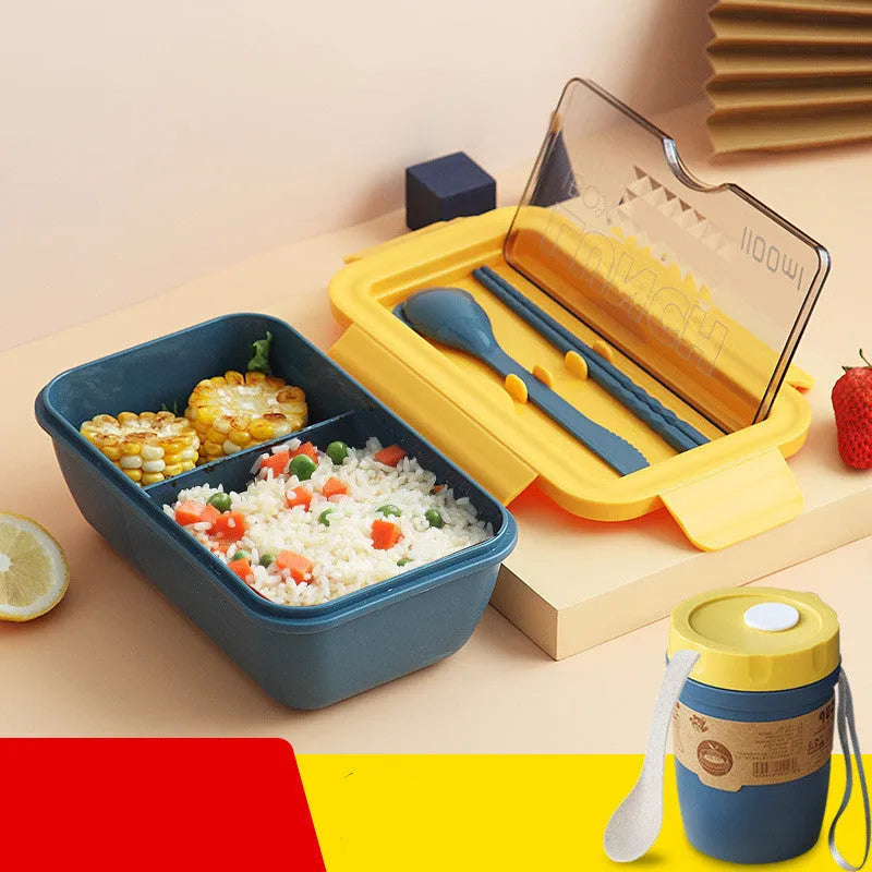 Green partitioned bento box with four compartments showing Japanese style and Nordic design