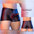 Red men's boxer shorts with an elephant nose pattern, made from seamless Nylon fabric.