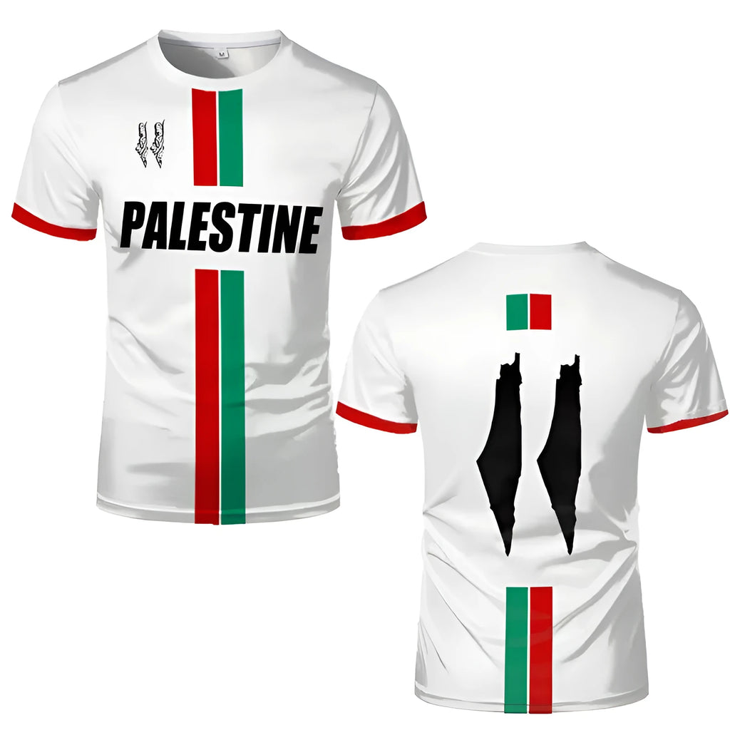 3D printed football T-shirt with stereoscopic pattern in street fashion style