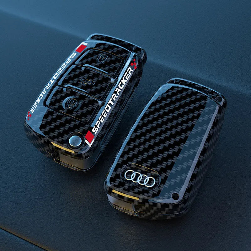 Carbon fibre style car key cover mirror finish protection feilin material white carbon colour