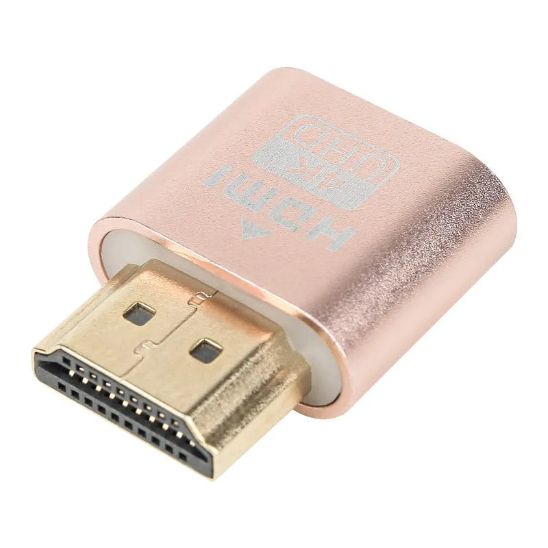 26.5mm graphics card virtual display dongle with HDMI interface in gold finish