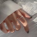 Copper drop open ring with simple no-pigment style, electroplated finish, multiple colour options available