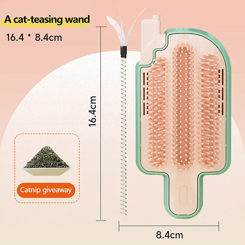 Ice cream shaped cat itch remover toy made of PP material for self grooming and massage