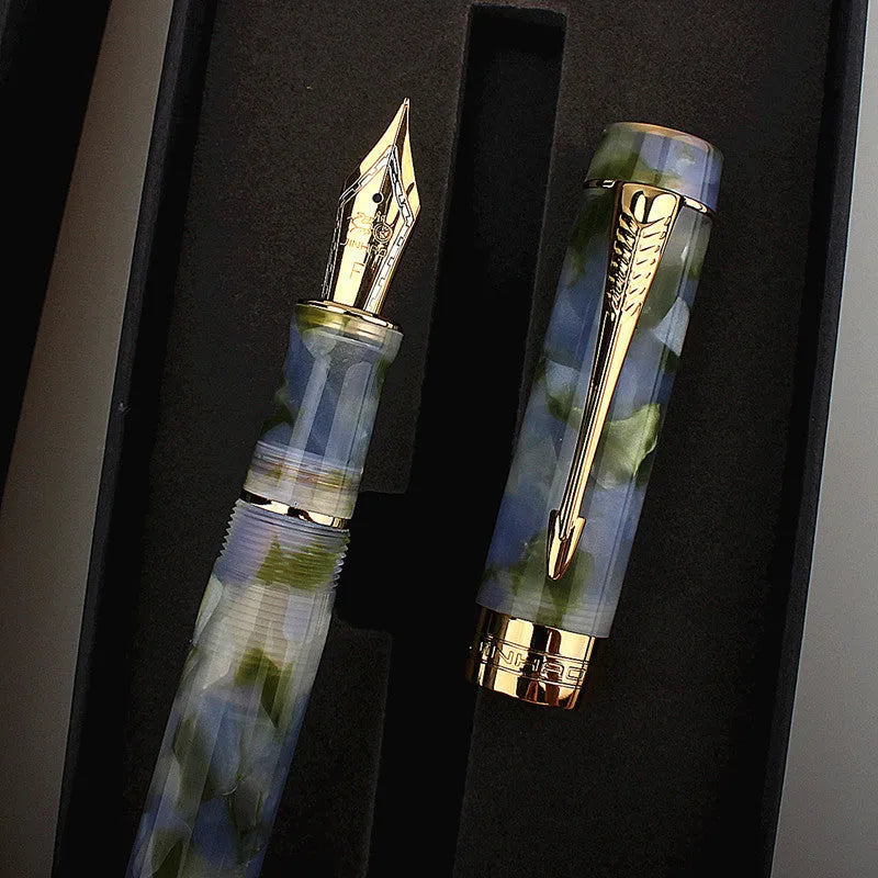 Deep bath green metal ballpoint pen with cap and clip, shown on a neutral background