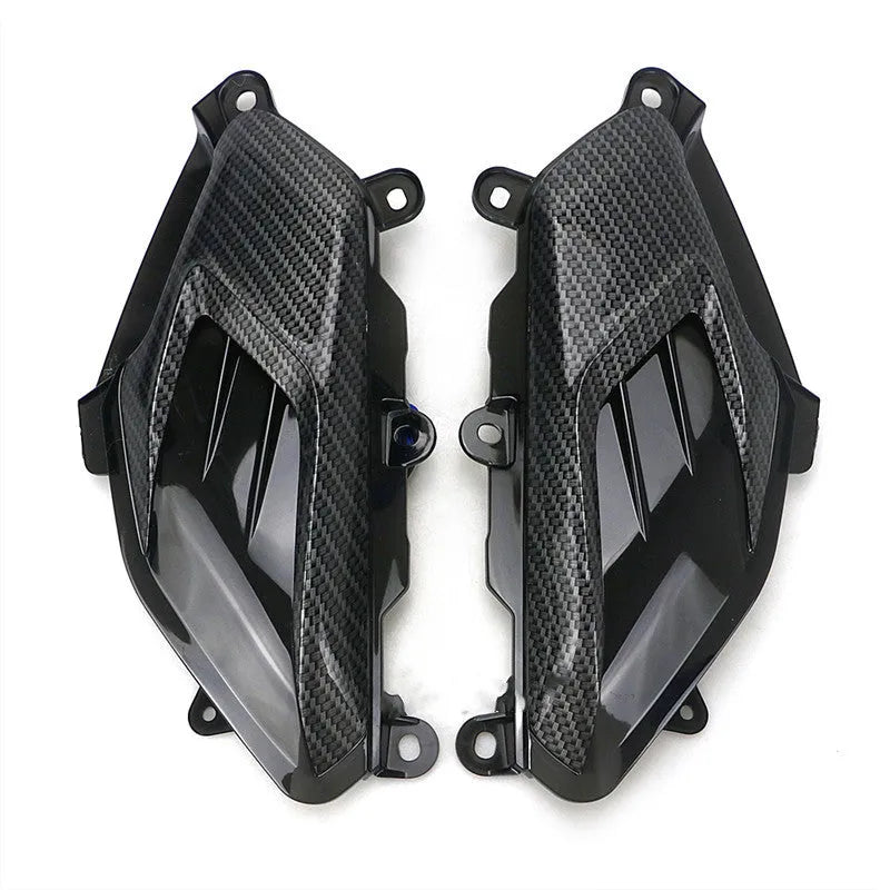 Pair of YAMAHA NMAX side indicator lamps with carbon fibre decoration and LED lights
