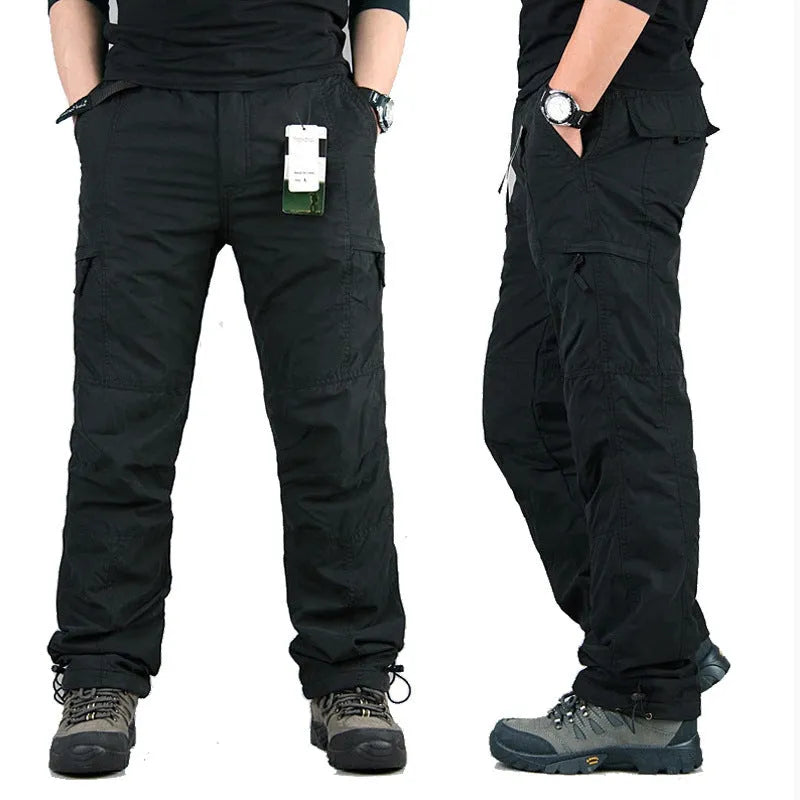 Men's thick cotton overalls with wool lining in khaki, black and army green colours