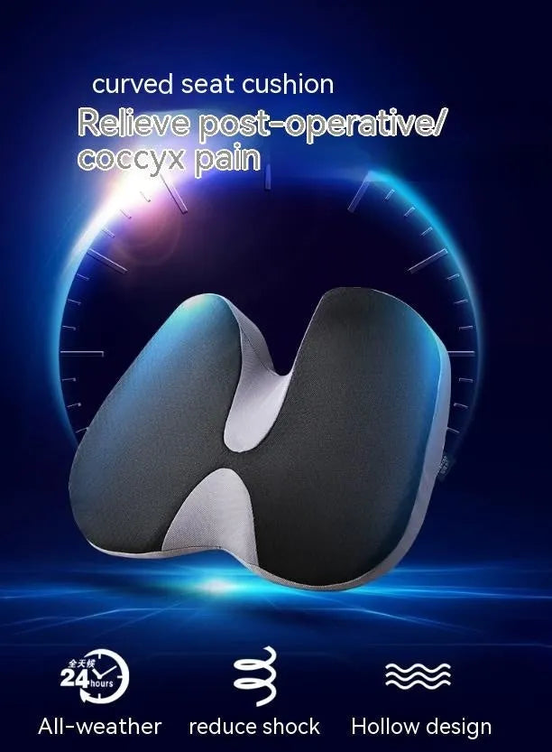 Curved bevel seat cushion for tailbone and anal support in solid colour options.