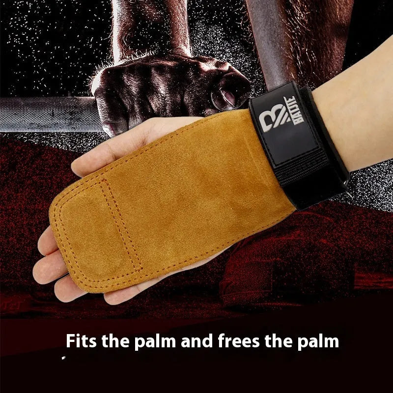 Brown fitness wrist protectors for pull-up bars and horizontal push exercises