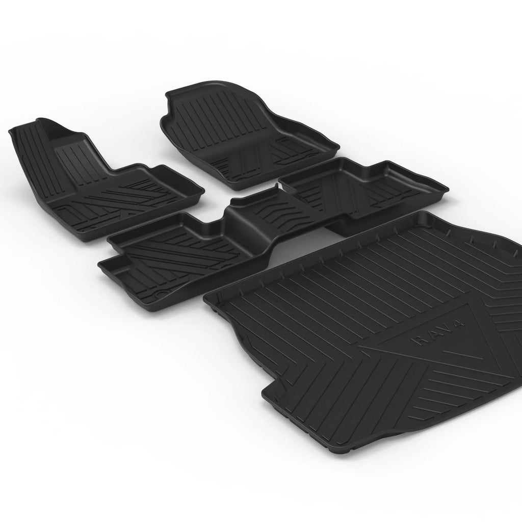 Black carbon fibre pattern TPE car boot pad for vehicle trunk protection