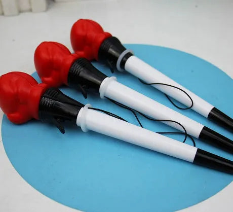 Four pressure relief boxing press ejection pens with 0.7mm bullet tips and black ink