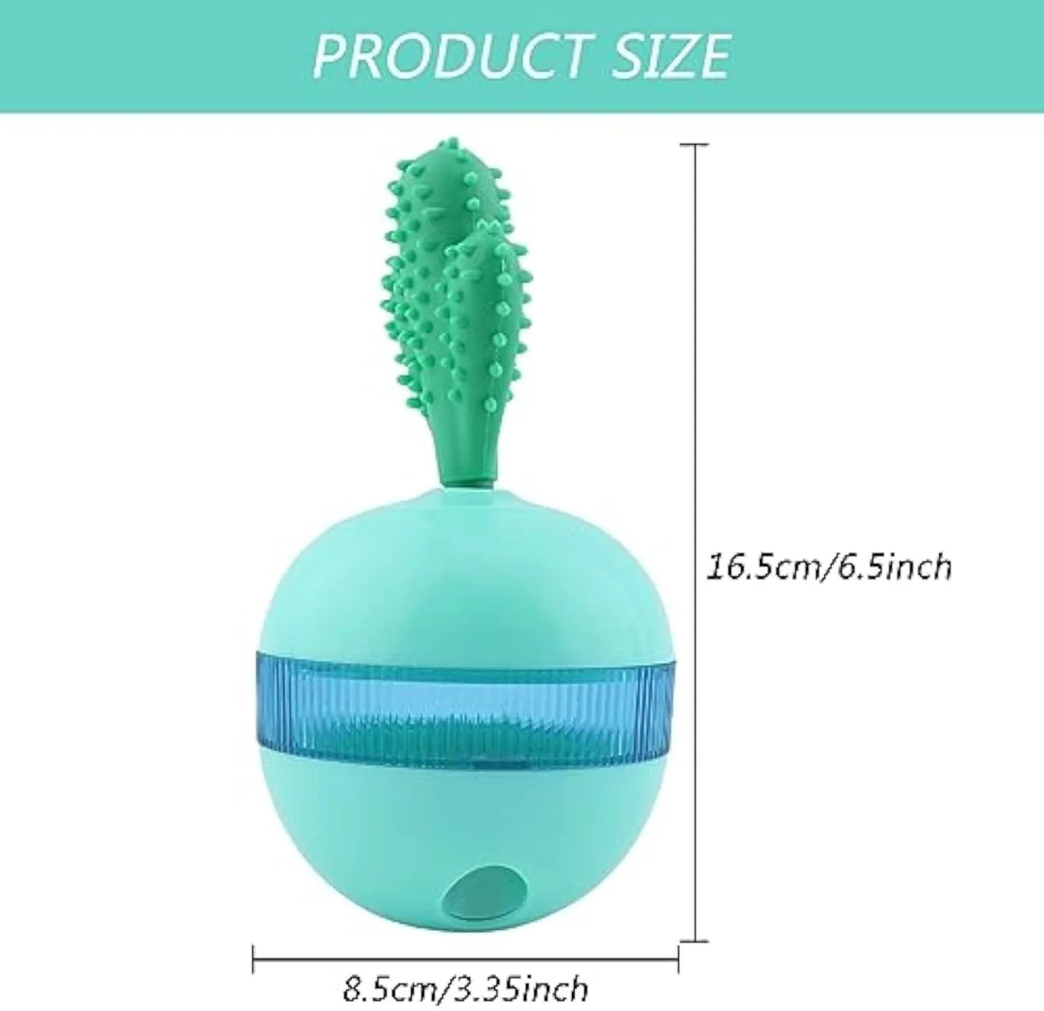 Blue durable rubber interactive dog treat dispenser ball with tumbler design for medium large breeds