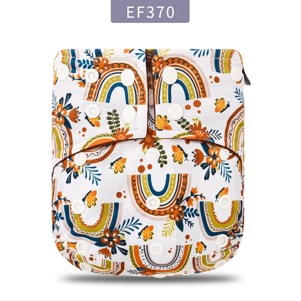 Waterproof breathable polyester baby cloth diaper with adjustable fit, 3-15kg, style option shown