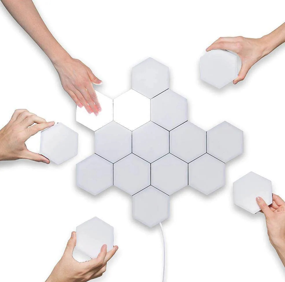 Helios modular honeycomb touch wall lamp with ABS shade and LED lighting
