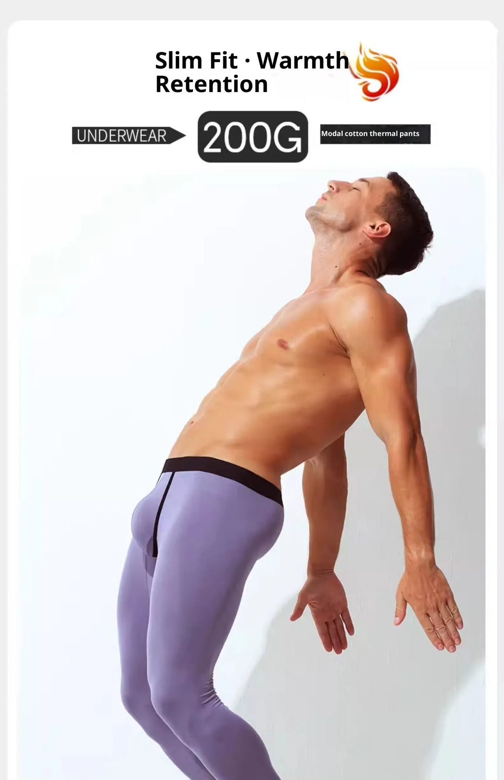 Men's casual modal thin capri pants in low-waist style, available in six colours including black, grey, blue, pink, purple, and navy blue