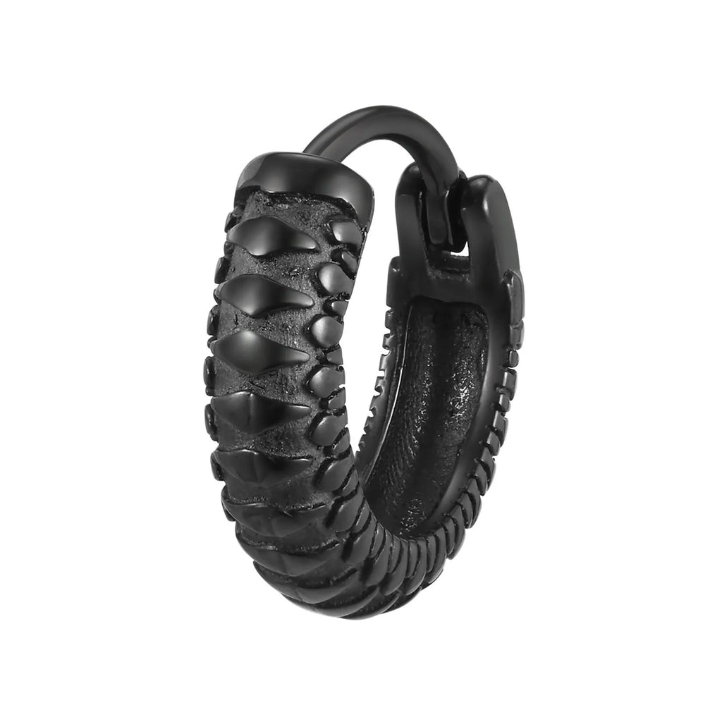 Stainless steel snake pattern ear ring in black or gold colour option