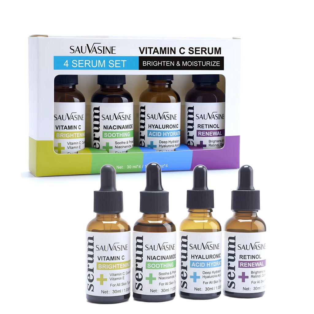 Vitamin C skin care 4-piece set with 30ml bottles for complete skincare routine