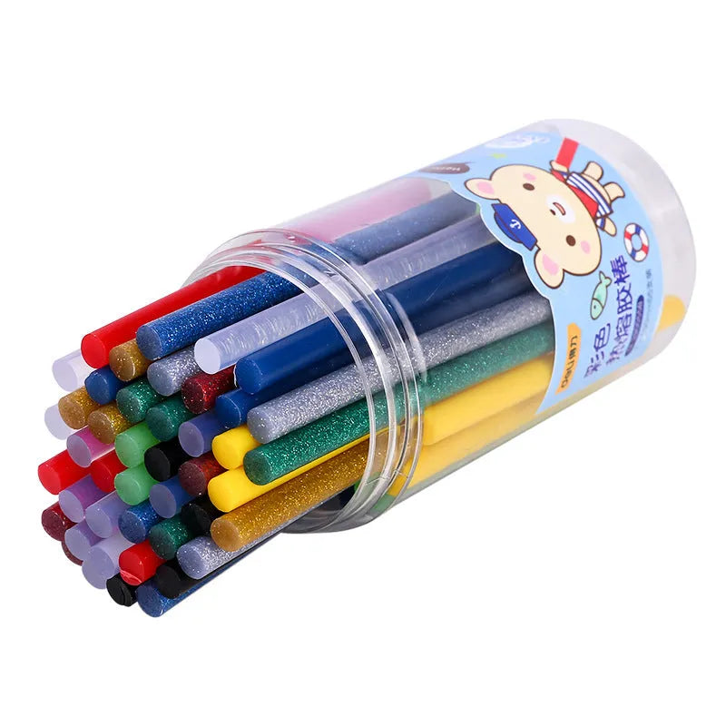 55 transparent hot melt glue sticks in a pack, 7.0mm diameter, for DIY and crafting