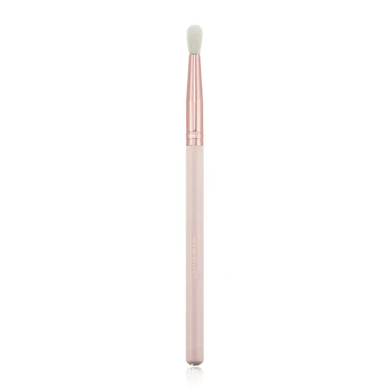 26 pink makeup brushes with wooden handles in storage bag for professional face makeup application