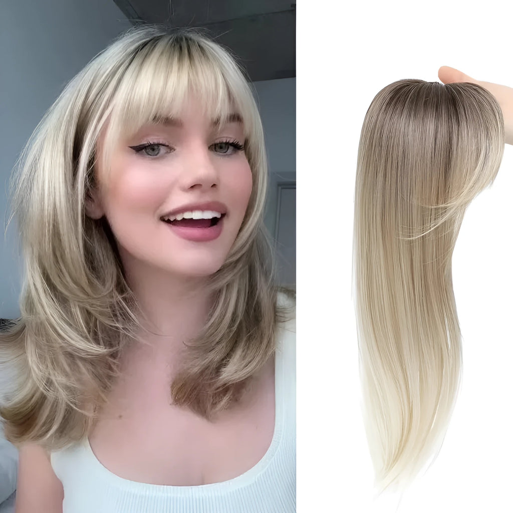 Synthetic wig inner buckle hairpiece clip-in extension in six colour styles high temperature fiber non-hot dye