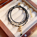 Blue sand stone three-ring women's bracelet showing layered construction and textured surface