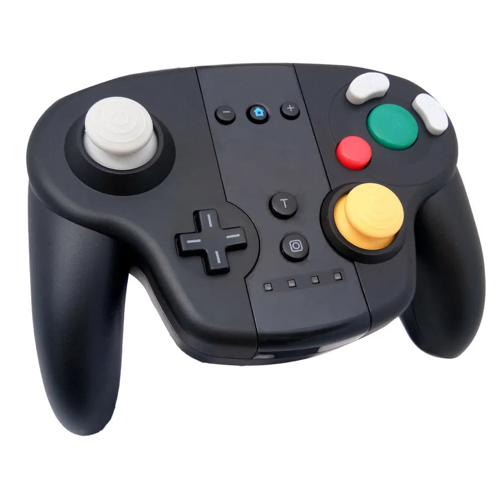 Black wireless gamepad with colourful packaging for Nintendo Switch and Windows PCs