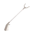 Stainless steel grabber tool with non-slip chuck and push-type handle for bending-free pickup