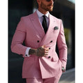 Men's slim fit Korean style business suit in grey colour with jacket and trousers