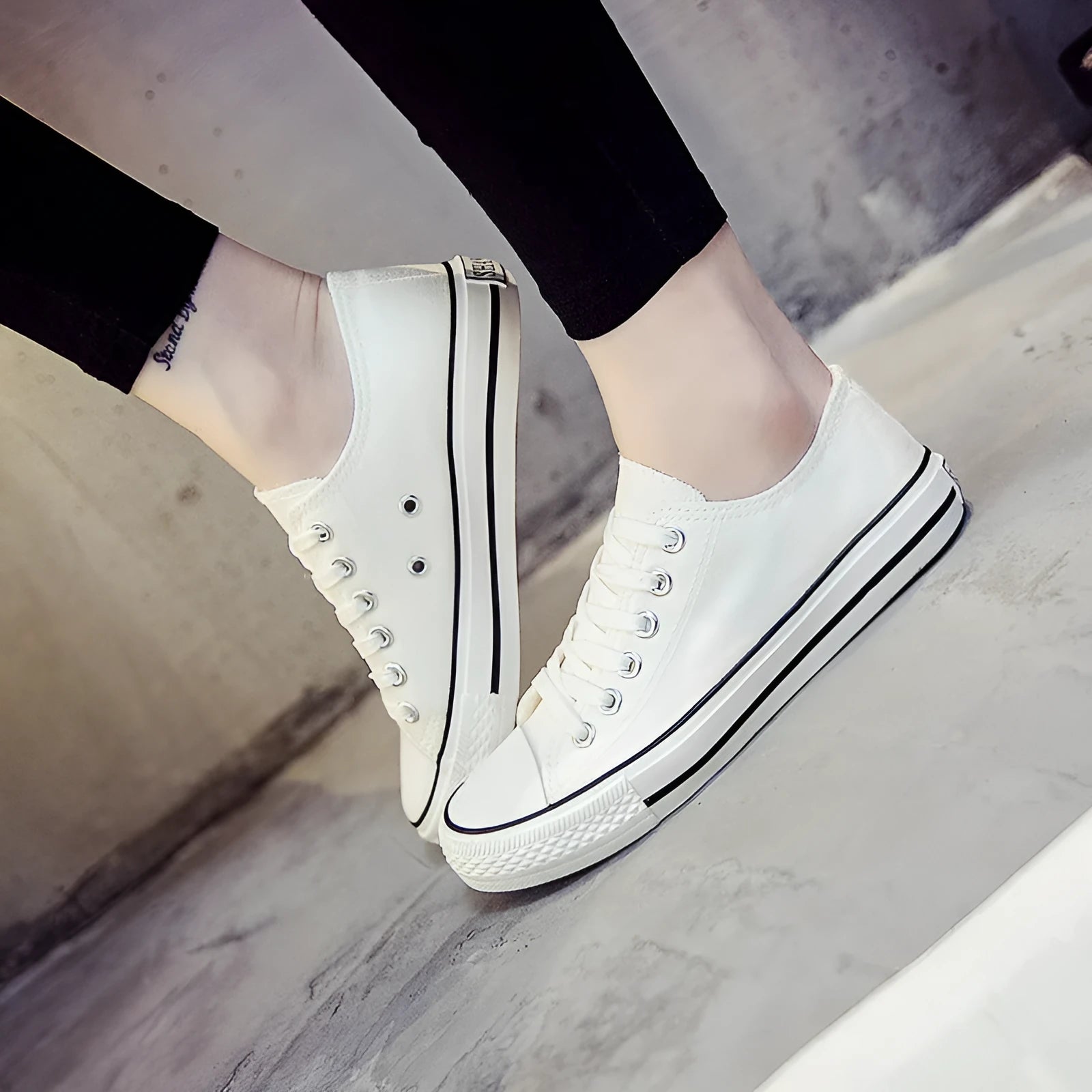 Women's casual canvas shoes in solid colours available in multiple sizes