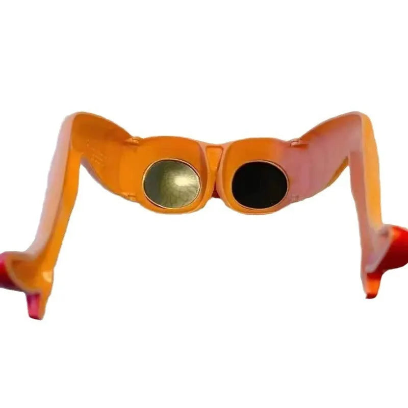 Orange novelty sunglasses with personality leg and hip design for adults