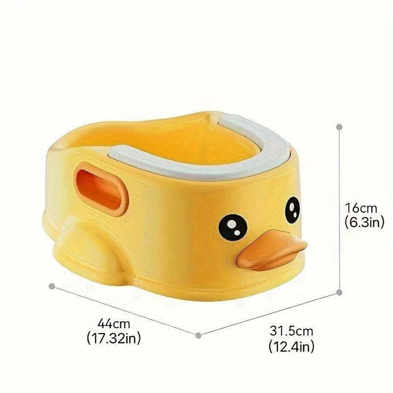 Blue duck-shaped PVC bathtub for washing a small dog or cat.