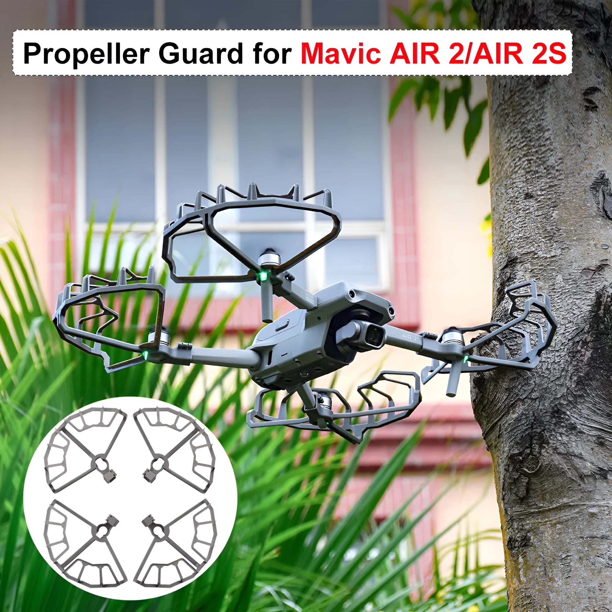 Grey ABS plastic propeller anti-collision protection ring for DJI Mavic Air 2 and Air 2S drones.
