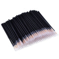 100 pack black disposable eyeliner brushes with ultra-fine tips on white background