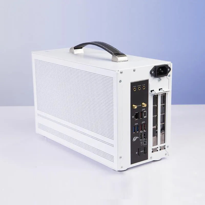Hummingbird PRO ITX desktop computer chassis in titanium grey or white colour options