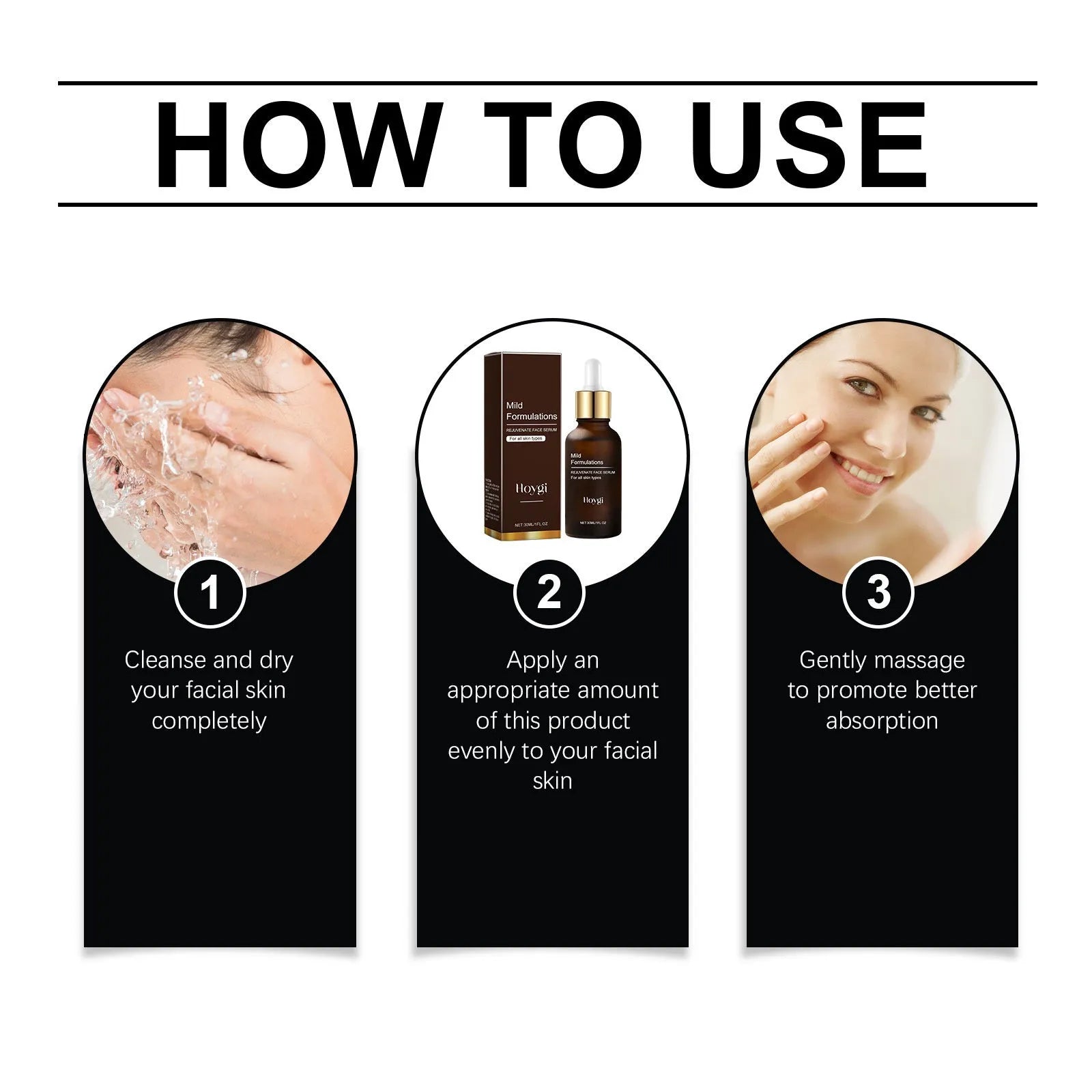30ml facial essence in square 2.8cm bottle with arbutin, vitamin C and hyaluronic acid