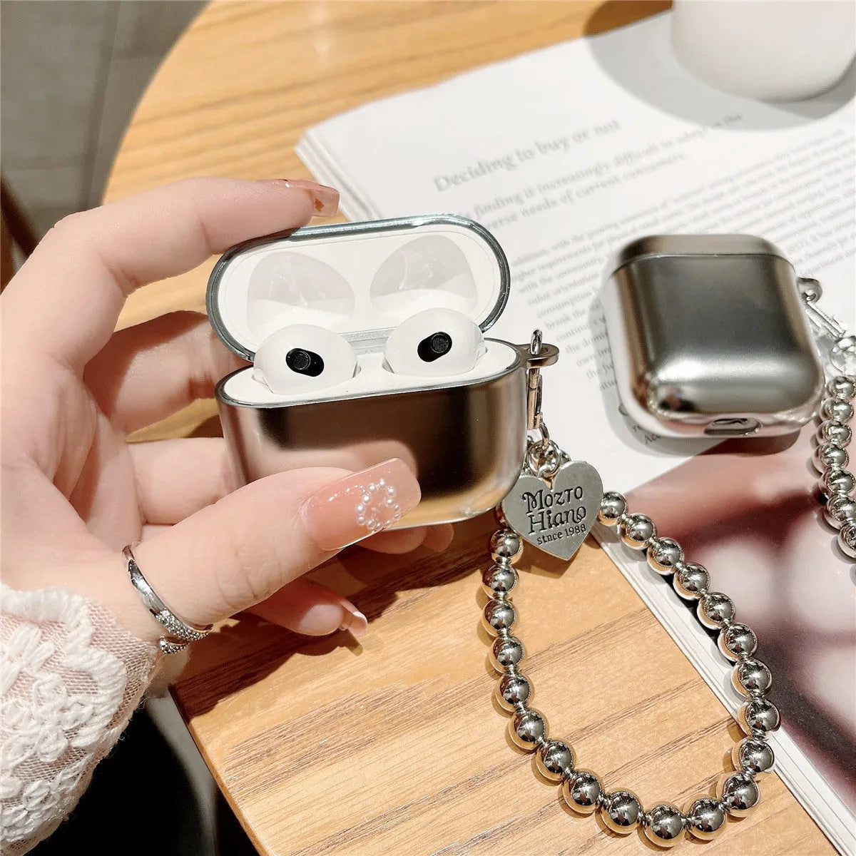 Matte plating AirPods protective case made from flexible TPU material