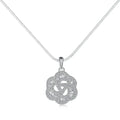 925 silver rose pendant necklace electroplated finish for women