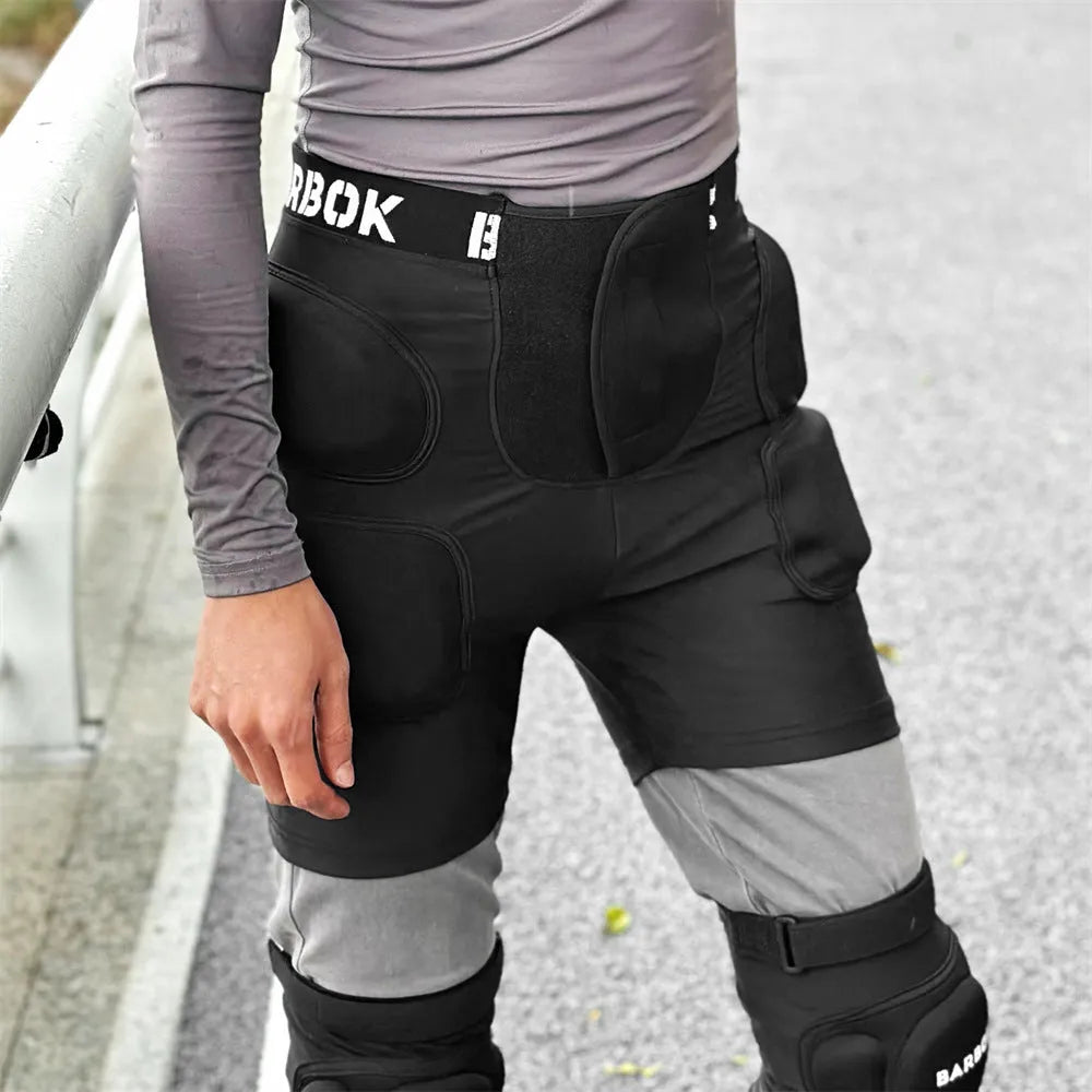 Black hip protection pad for roller skating and skateboarding made from spandex with NBR foam padding